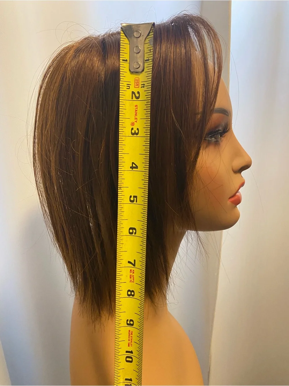 💯 Human Hair Brown /Golden Highlights 10” Long Topper- Natural Look